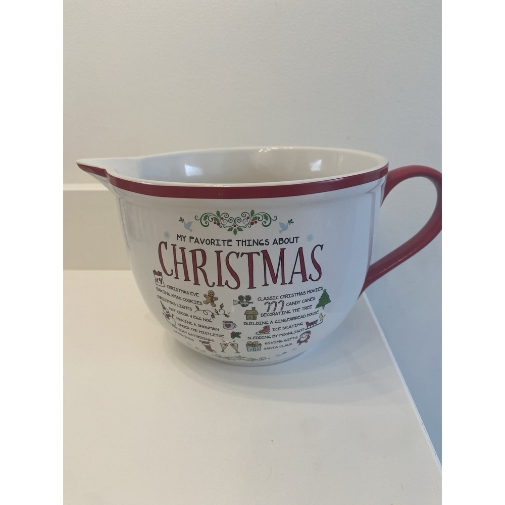 Home Essentials Stoneware Mixing bowl‎ Handle Spout Things Love About Christmas
